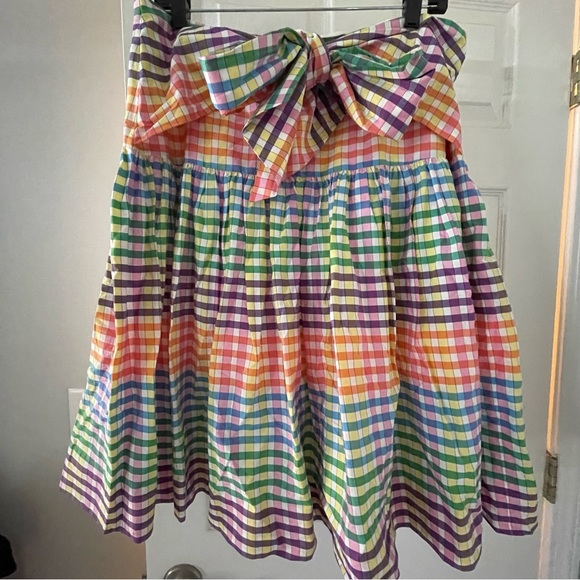 *SOLD* J. Crew | Women’s Tie-front Skirt In Rainbow Gingham | 14 | EUC - Picture 8 of 9